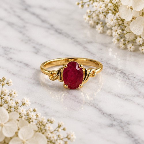 Ruby ring 925 sterling silver - ruby,